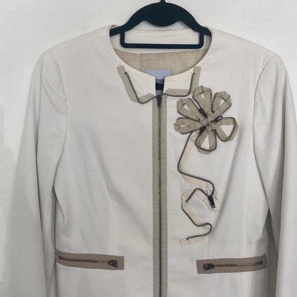 Moschino Cheap and Chic Vintage Flower & Zipper Jacket, Sz 10 - Picture 7 of 13